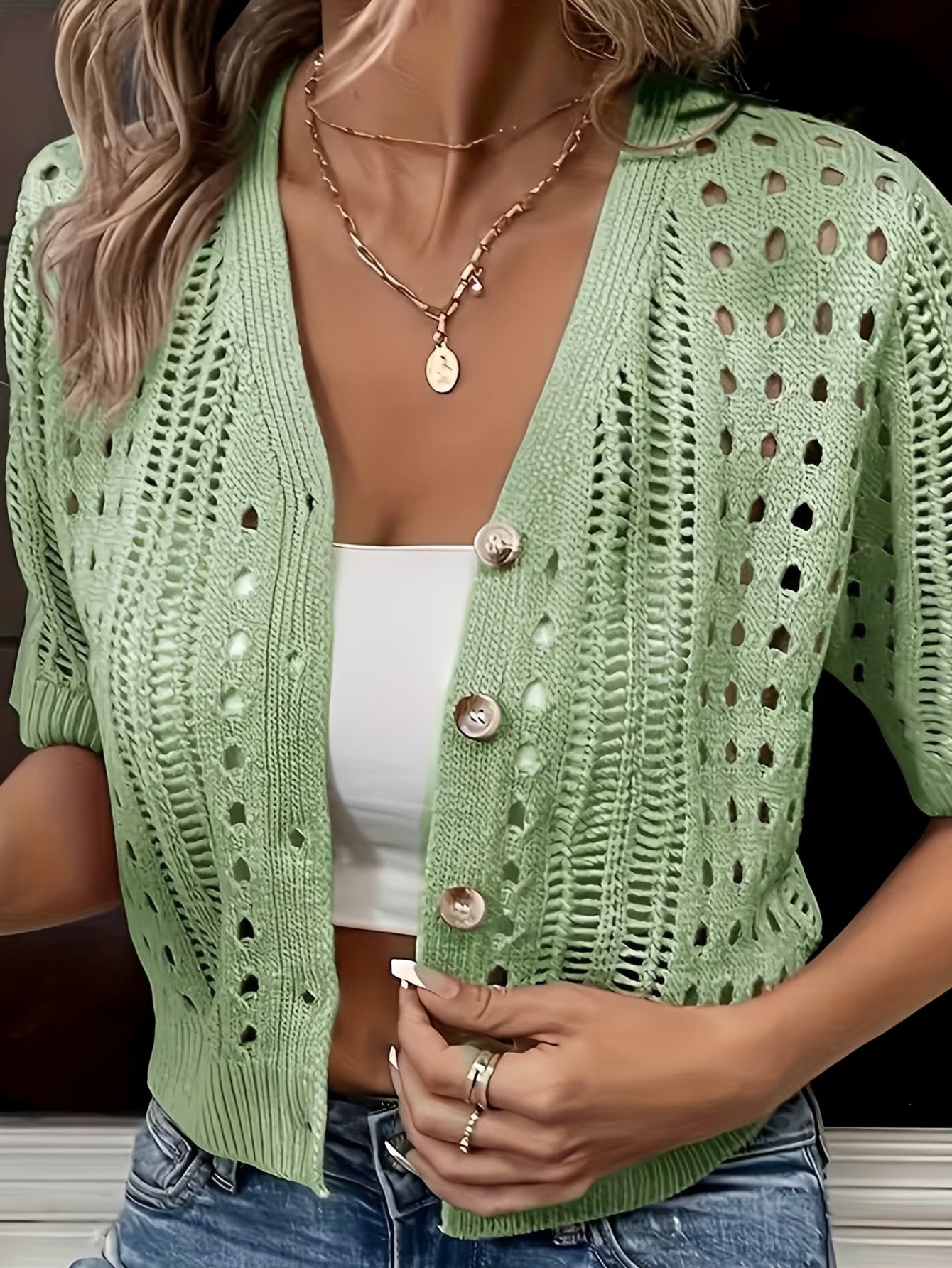 Catrin - Trendy Hollow-out Shirt