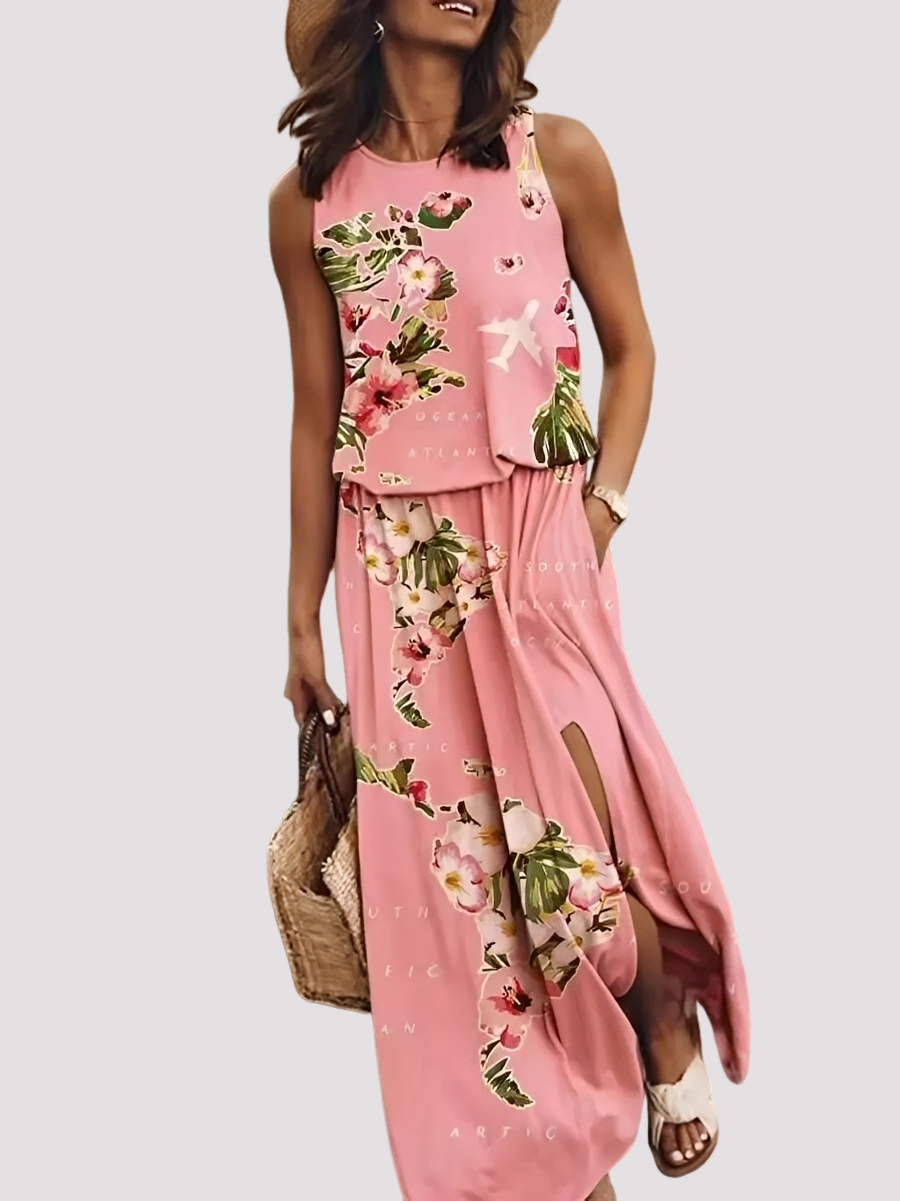 Halle - Chic sleeveless women's long dress