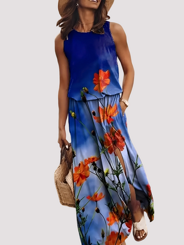 Halle - Chic sleeveless women's long dress