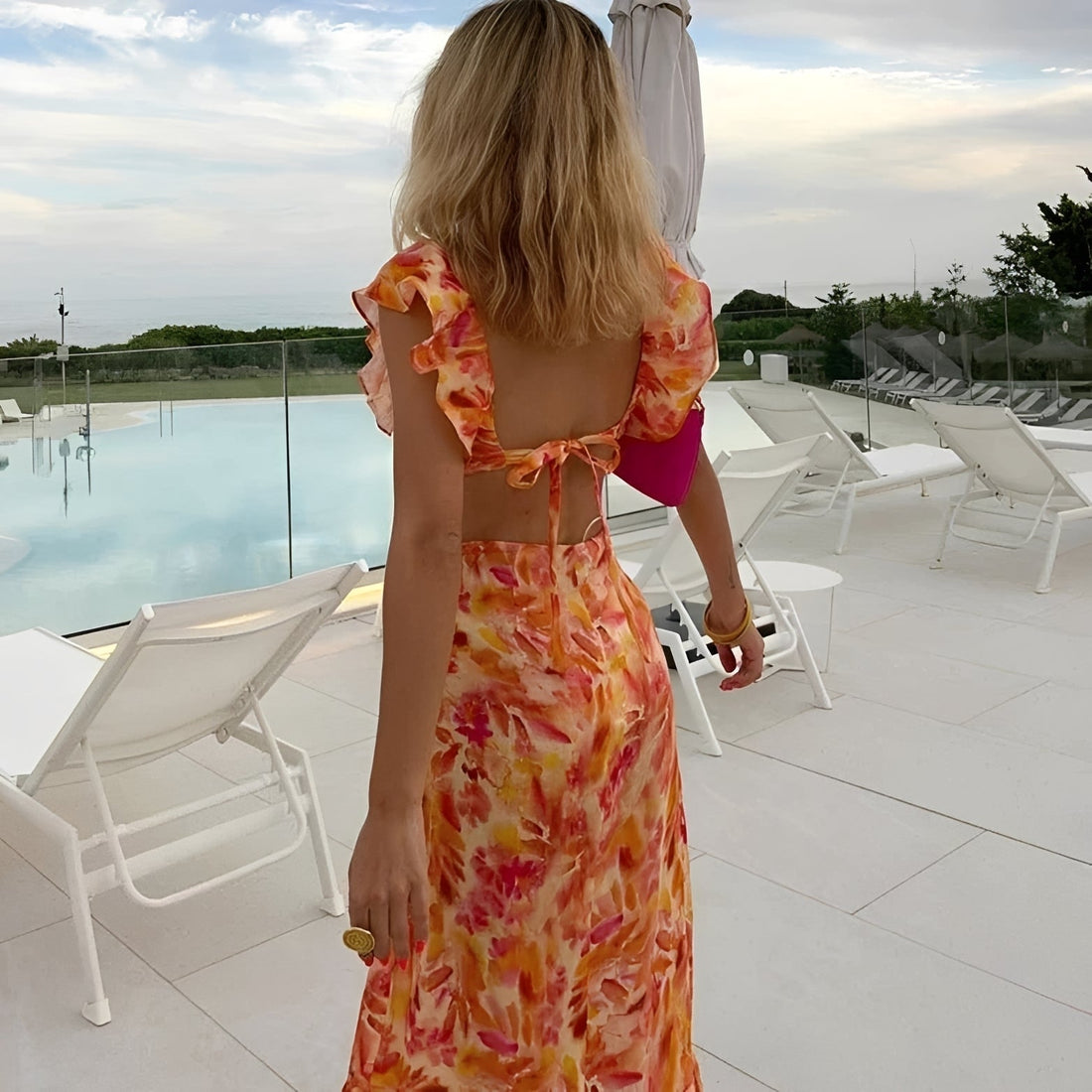 Lorraine - Trendy Floral Maxi Dress