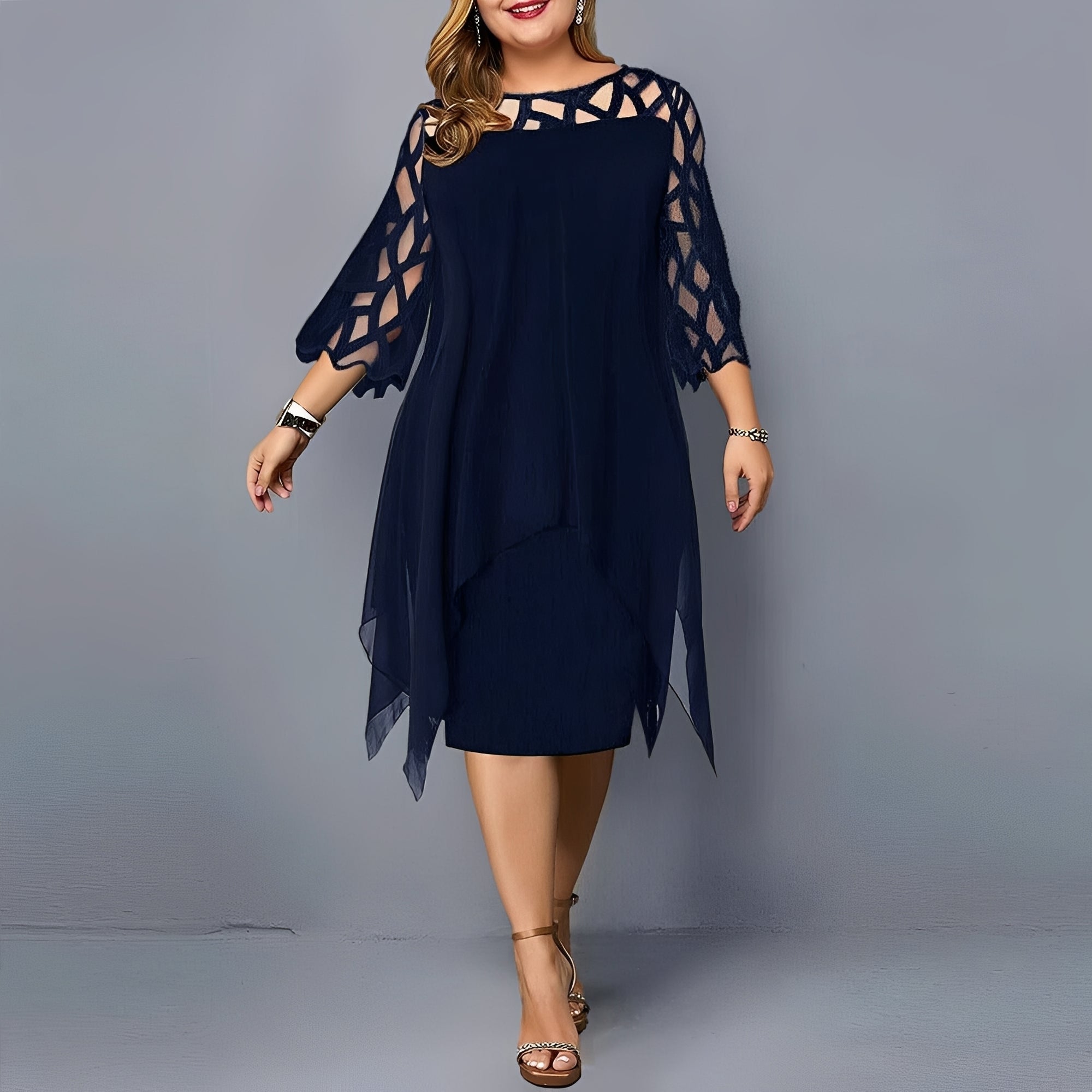 Eleanor - Chic Chiffon Midi Dress