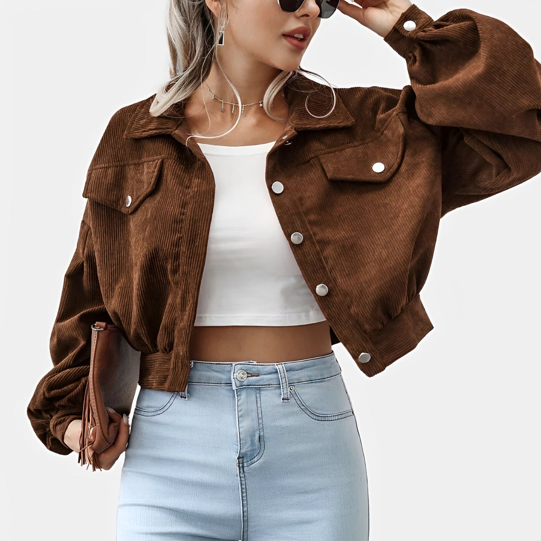 Lilian - Elegant Short Coat with Textured Look
