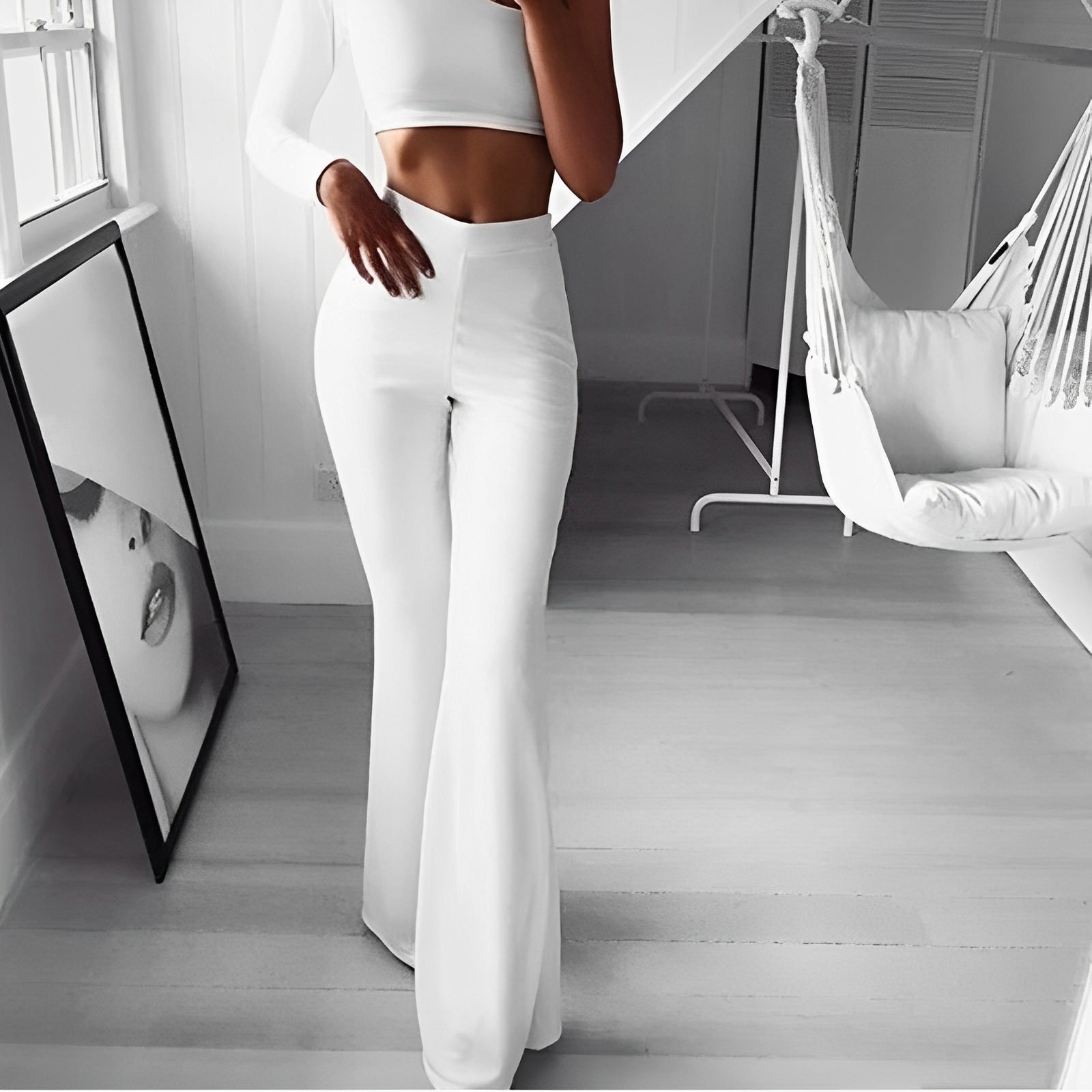 Elise – Elegant high-waisted flared pants for women