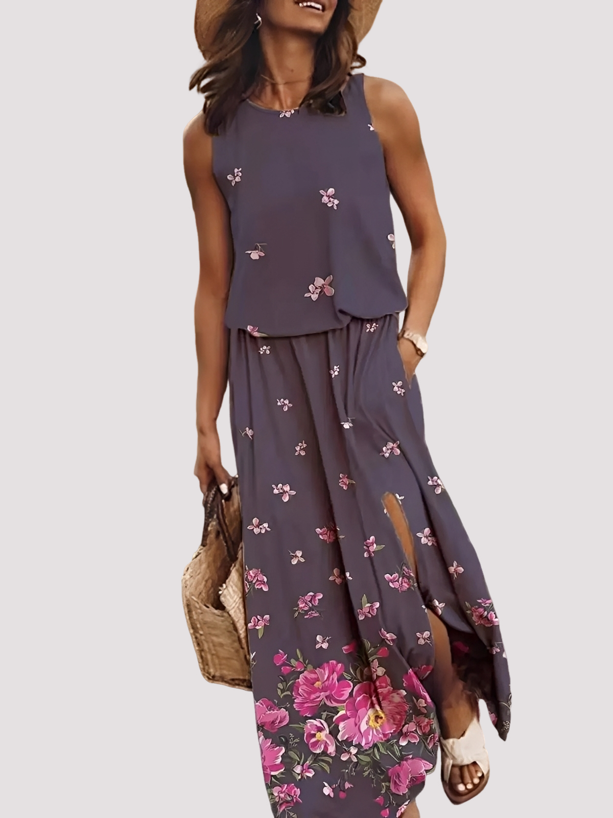 Halle - Chic sleeveless women's long dress