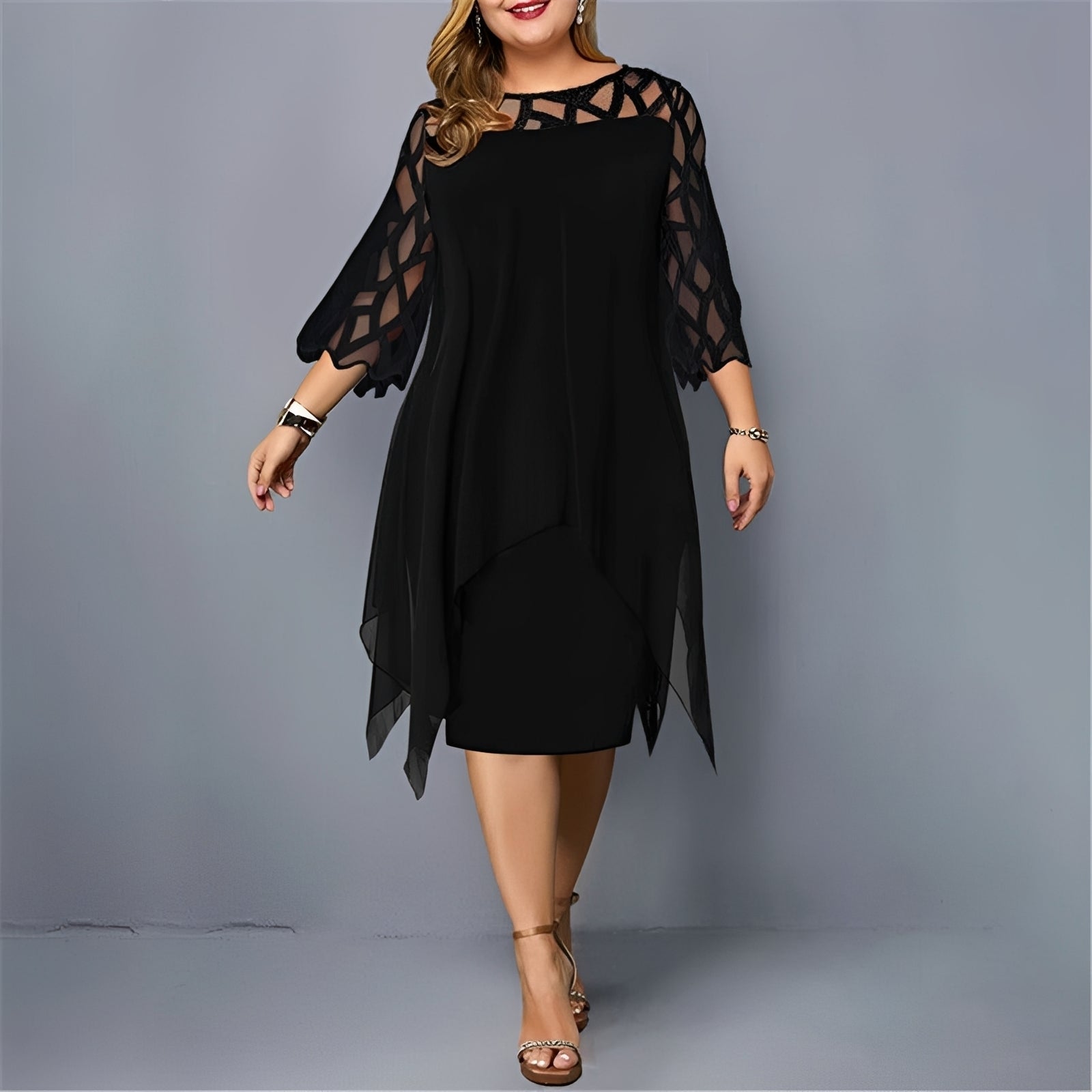 Eleanor - Chic Chiffon Midi Dress