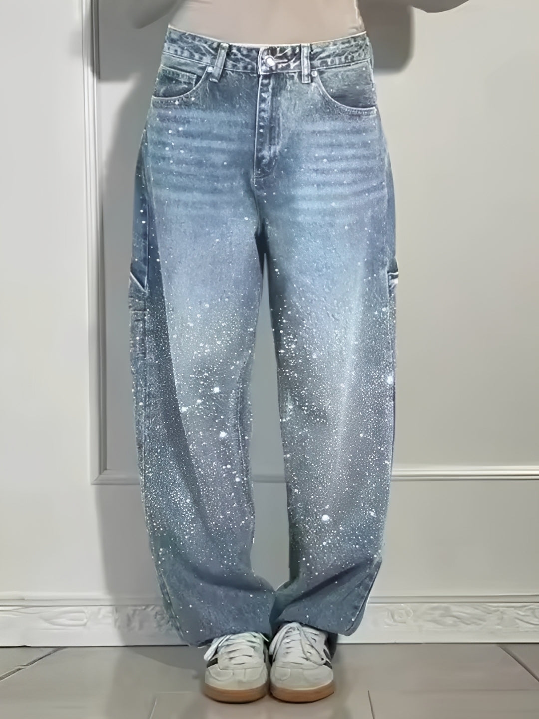 Sami - Stylish Wide-Leg Jeans with Shine