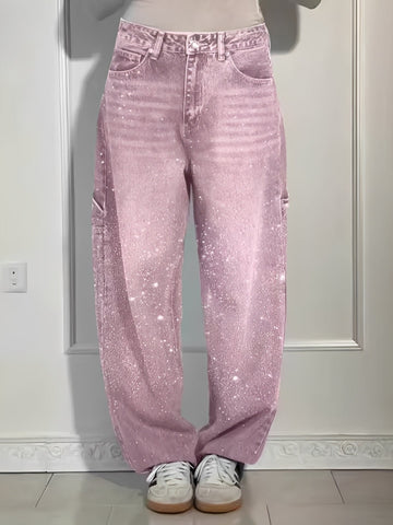Sami - Stylish Wide-Leg Jeans with Shine