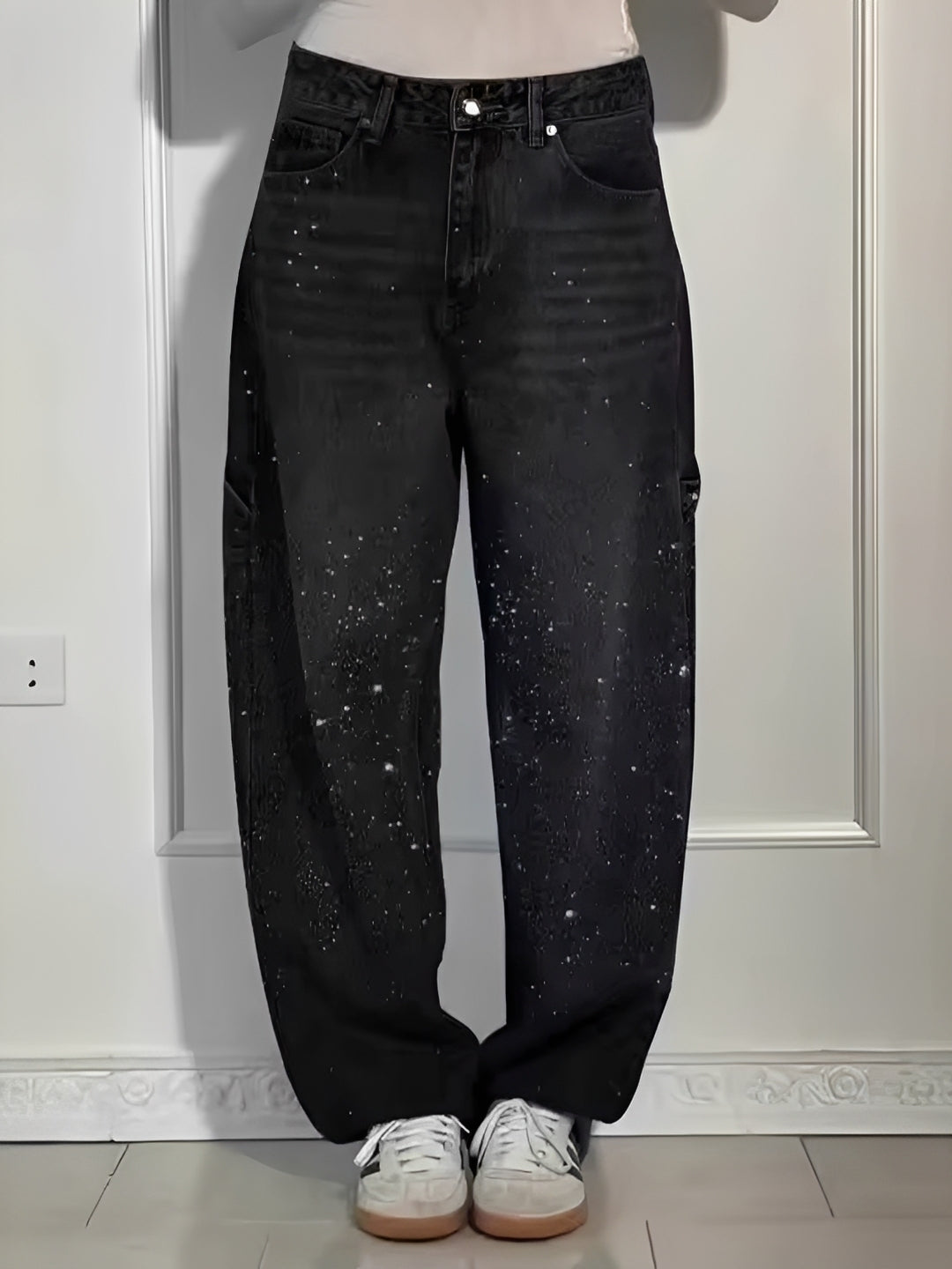 Sami - Stylish Wide-Leg Jeans with Shine