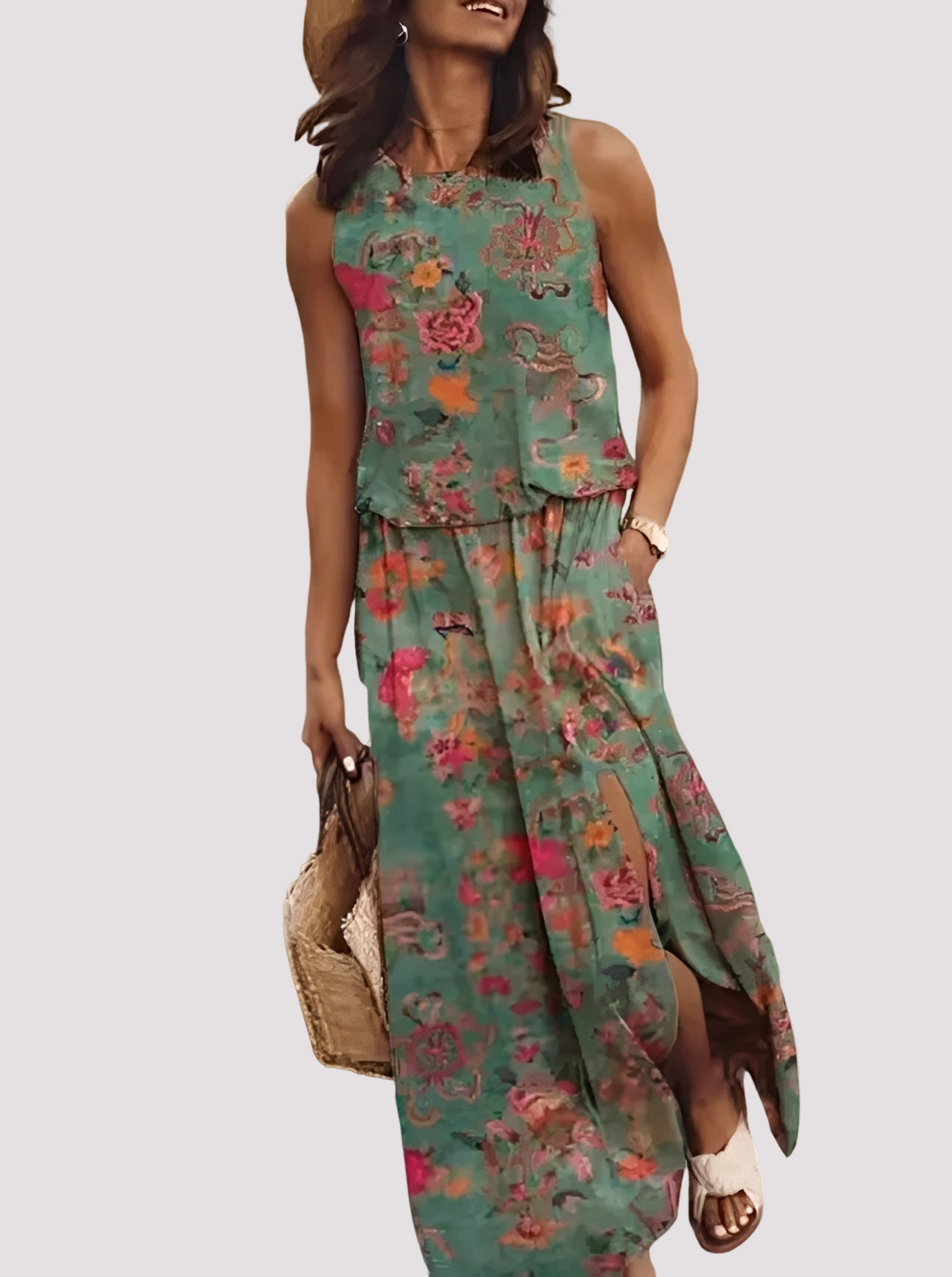 Halle - Chic sleeveless women's long dress