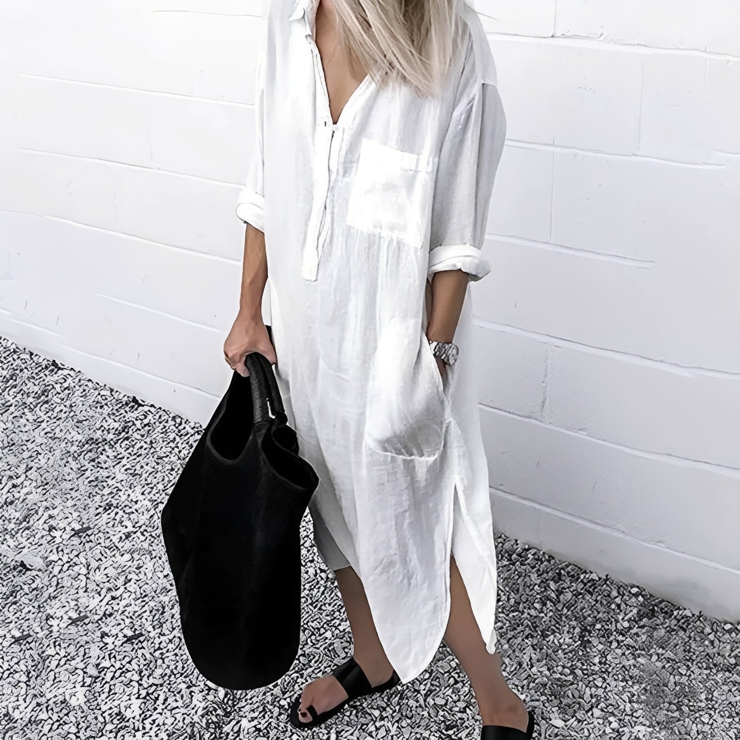 Susan - Relaxed Casual Slit Dress