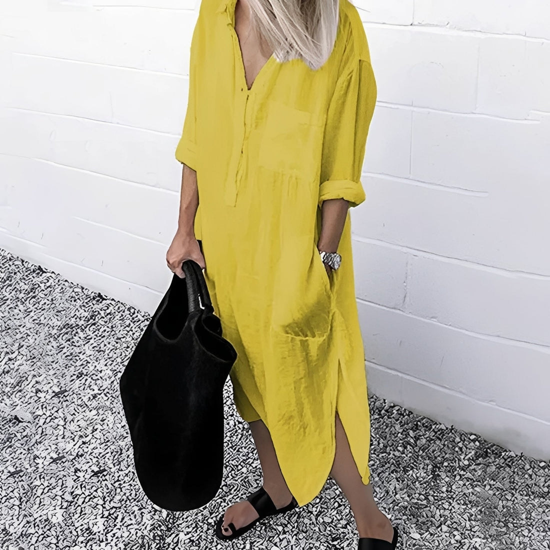 Susan - Relaxed Casual Slit Dress