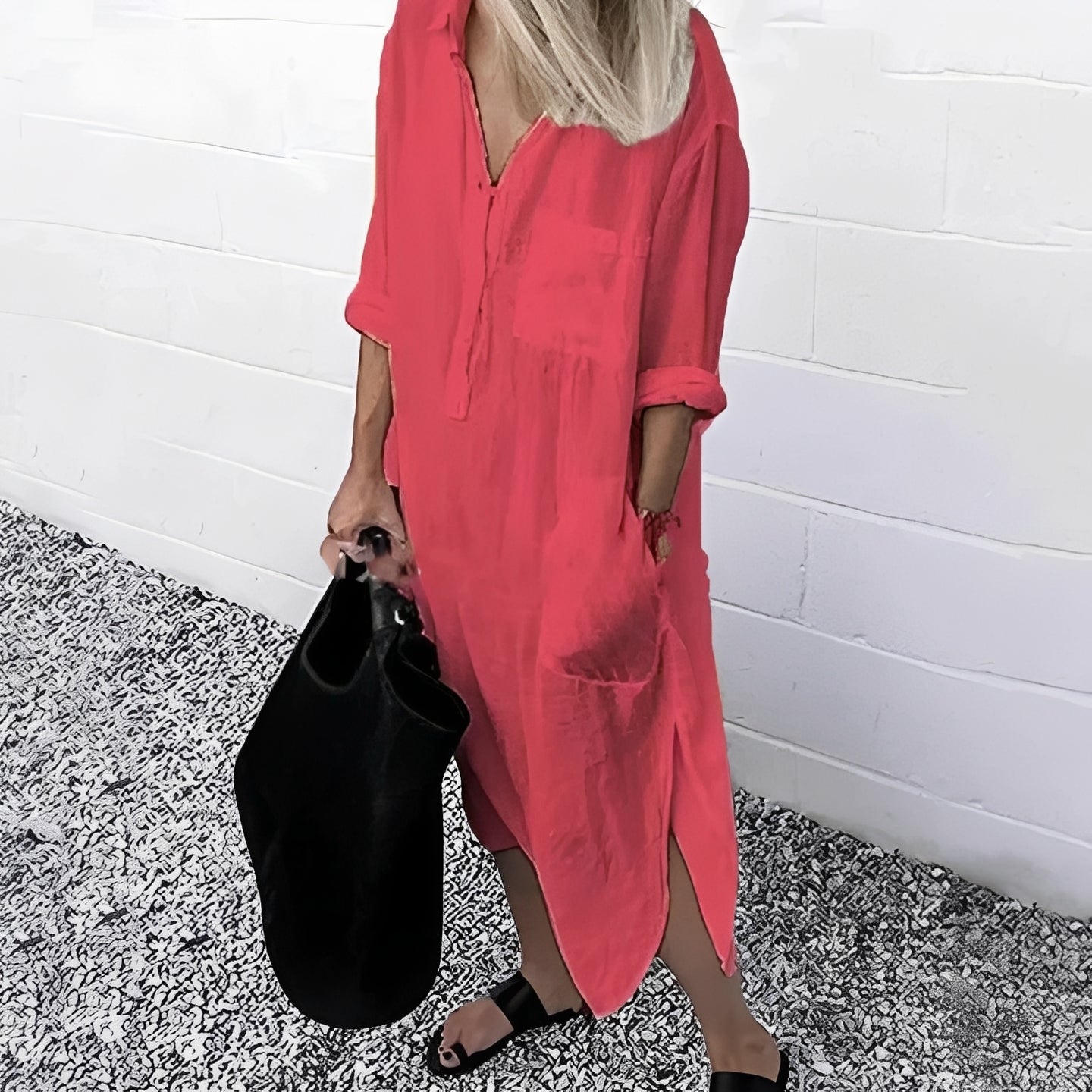 Susan - Relaxed Casual Slit Dress