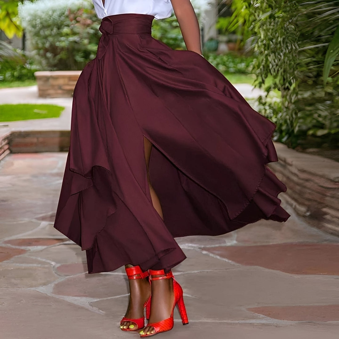 Sharmaine - Elegant Long Skirt with Pleats