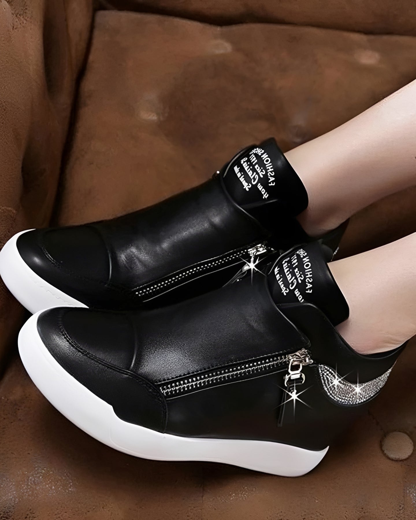 Vanessa - Fashionable High Top Wedge Shoes