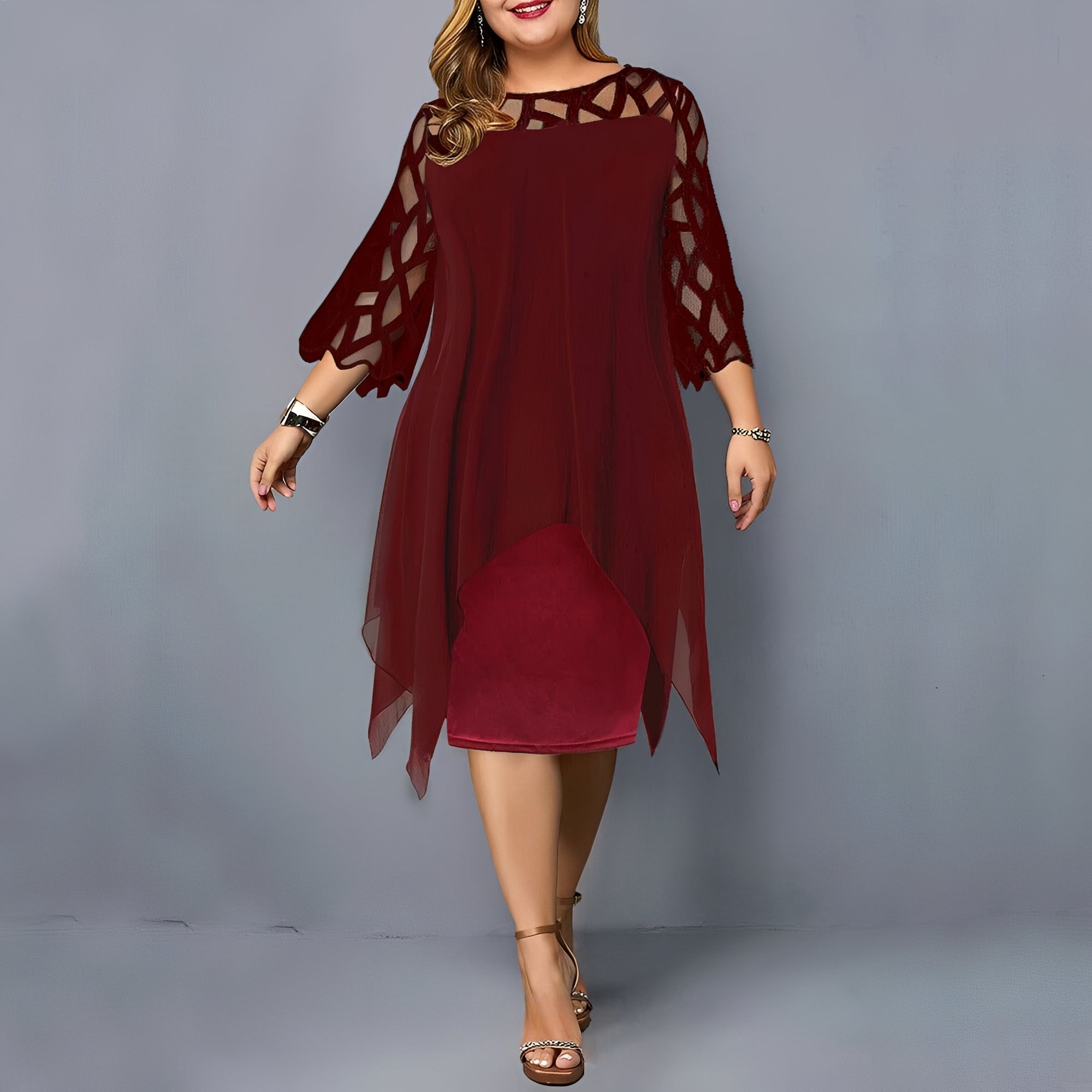 Eleanor - Chic Chiffon Midi Dress