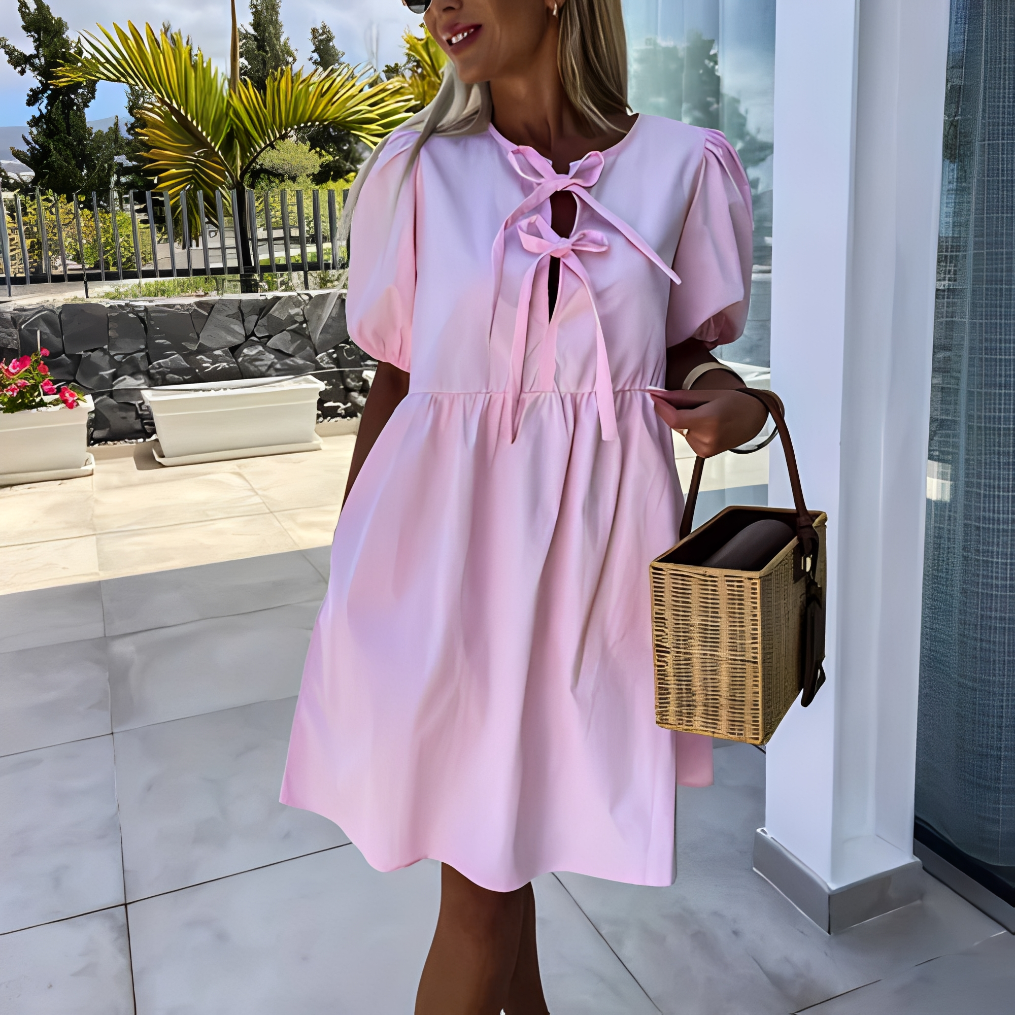 Eunice - Chic summer dress with puff sleeves for women